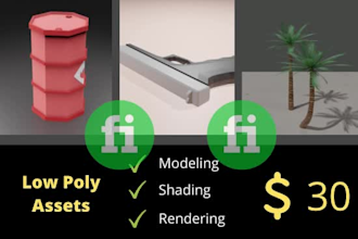 create low poly 3d modeling