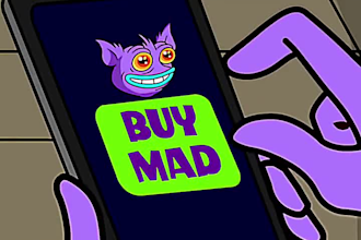 create viral 2d animation memecoin crypto video coin art comics, solana gif