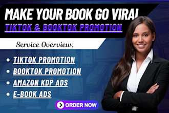 promote your book, amazon KDP book, or ebook on tiktok, booktok, and set up ads