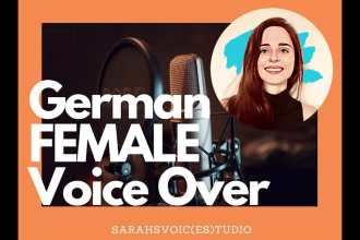 record a female german voice over in a modern charming voice