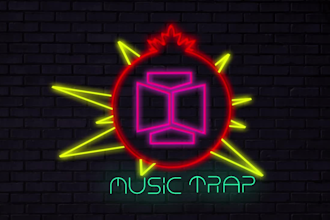 create retro or vintage neon style logo sign