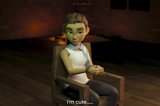 do custom 3d character animation in blender for games or ads