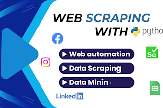 perform web scraping, data scraping, data mining with python