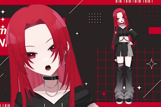 design and rig live2d model, live 2d rigging, live 2d, live streaming avatar