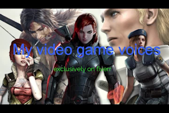 record any female voice for your video game in english