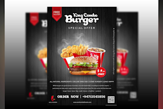 design attractive food flyer poster banner restaurant menu