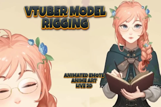 create custom vtuber model with live2d rigging, anime art, emotes, chibi designs