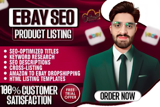 do ebay product listing , ebay SEO listing , ebay lister,  cross listing
