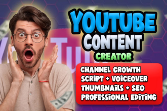 be your youtube content creator and video editor