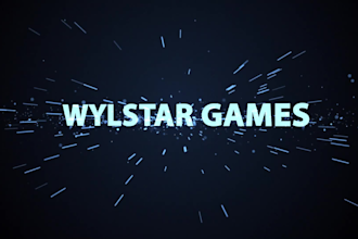 do a blue galaxy animation logo or text intro for business