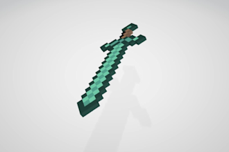 create a 3d minecraft sword model for 3d printing custom size or ready made