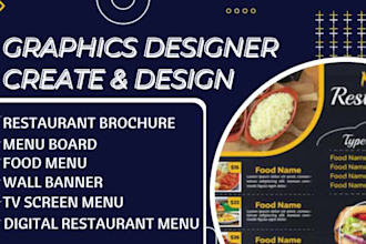 design amazing tv digital menu board for your restaurant or cafe
