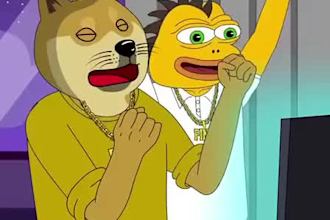 crypto meme video, 2d memecoin animation, memecoin animation, meme art pepe pino
