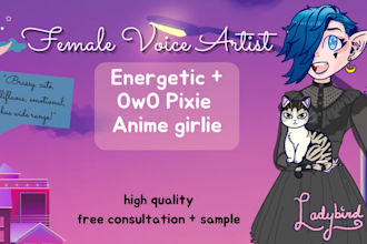be your cute high pitched anime pixie fairy character owo
