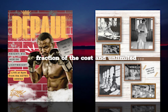 design sports flyers, banners, posters or graphics