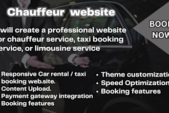 taxi booking car rental, chauffeur business website