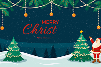 animate christmas and new year greeting card or video for company or family