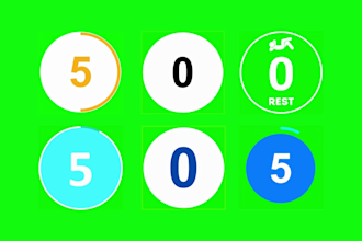 create countdown timer for animated exercise, gym and workout animation