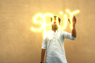 write your birthday message with light