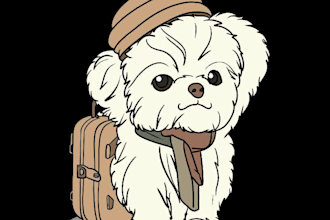 draw your pets animal photo into cute animal illustrations