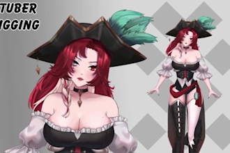 design rig pro vtuber model nsfw live2d streaming animated anime style character