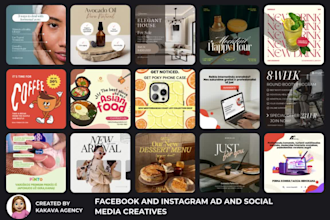 design facebook and instagram ads, creative ad images and social media post