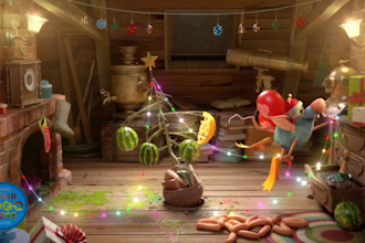add logo and text in christmas greetings video