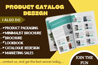 design product marketing digital, print catalog, brochure lookbook layout design