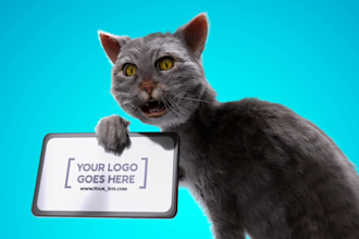 customize angry cat logo intro