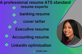 build a profession ats resume, cover letter linkedin profile, executive resume
