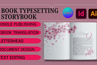 design, format english german book typesetting, storybook ,german proofreading