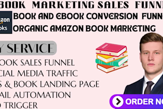 create high converting ebook funnel, landing page, amazon book promotion