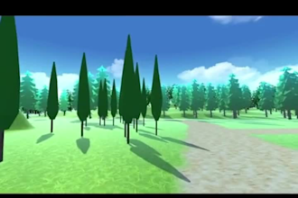 low poly 3d environment model, game levels, scenic map design, texture, lighting