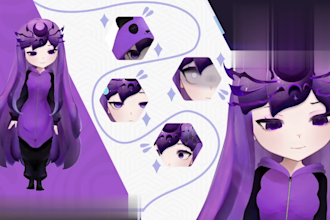 design 2d vtuber, live 2d vtuber model, vtuber rigging, live 2d character design