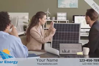 create professional solar panel promo video, solar energy, video ads