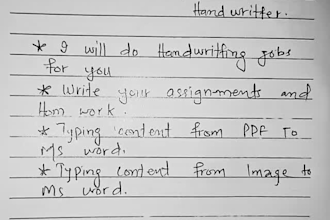 do handwriting in english,urdu and arabic