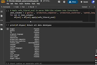 do data preprocessing, cleaning, analysis and prediction with python