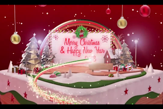 design animated greeting card,xmas intro and outro video, motion graphics, ecard
