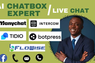 chatbot live chat tidio intercom manychat website chatbot botpress flowise ghl