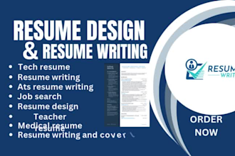 write, design full optimized resume cv for IT tech resume cover letter linkedin