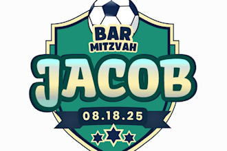 create neon bat bar mitzvah logo, layout, hot pink craze