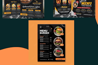 do attractive editable restaurant menu design
