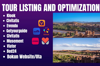 list on bed24 klook vrbo airbnb civitatis evendo musement viator booking expedia