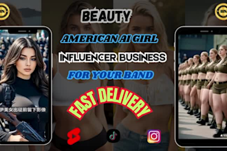 do beauty ai influncer business, american ai girl military fashion cloth or any