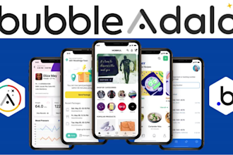 develop no code bubble adalo flutterflow glide website UI mvp saas mobile app