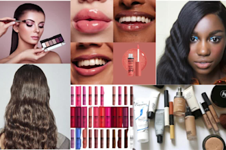 fix and retouched your makeup photos, hair, cream, lip gloss, labeled beauty