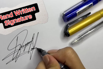 design a real handwritten signature logo or autograph