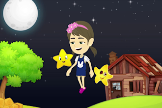 create a 2d animation kids story or poems video