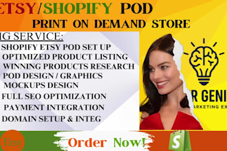 setup automated pod shopify etsy store printful vidalxl gooten printify seo