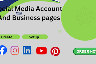 create and setup social media accounts and pages